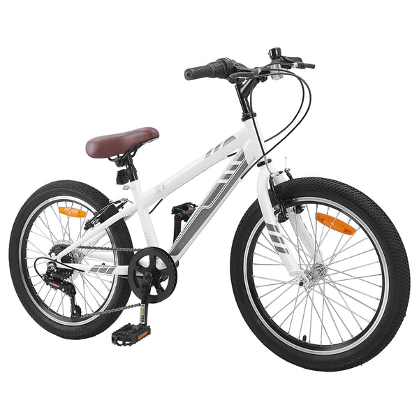 vidaXL VTT 24 pouces 6 vitesses pour 8-12 ans blanc
