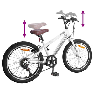 vidaXL VTT 24 pouces 6 vitesses pour 8-12 ans blanc