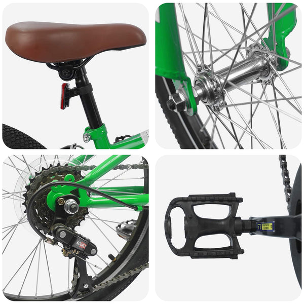 Mountainbike 24 Zoll Grün, 6-Gang für 8-12 Jahre