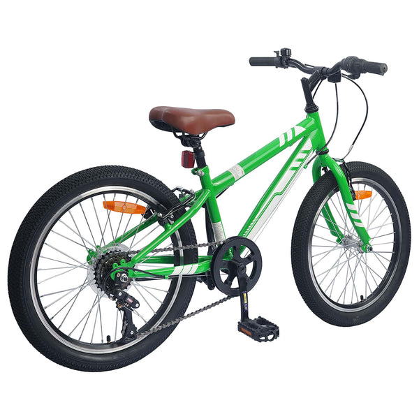 Mountainbike 24 Zoll Grün, 6-Gang für 8-12 Jahre