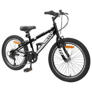 20-Zoll Mountainbike 6-Gang für Kinder 5-8 Jahre - Schwarz