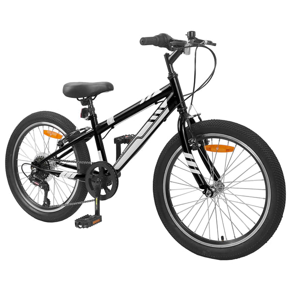 20-Zoll Mountainbike 6-Gang für Kinder 5-8 Jahre - Schwarz
