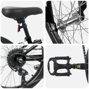 vidaXL VTT 24 pouces 6 vitesses pour 8-12 ans Noir