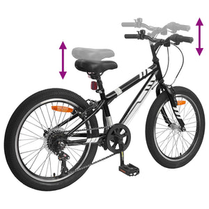 vidaXL VTT 24 pouces 6 vitesses pour 8-12 ans Noir