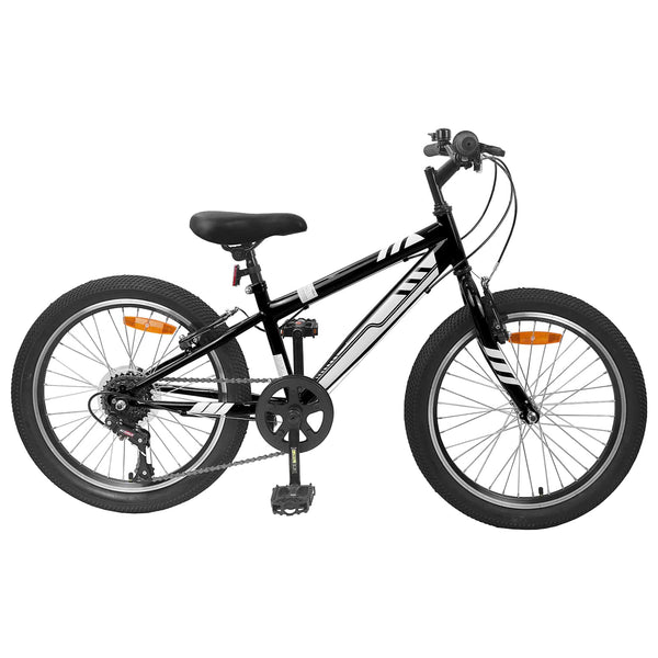 vidaXL VTT 24 pouces 6 vitesses pour 8-12 ans Noir