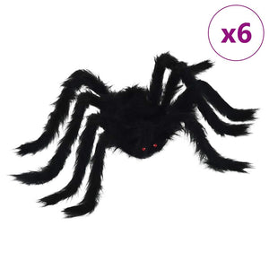 Halloween Spinnen Deko 6er Set, 75cm