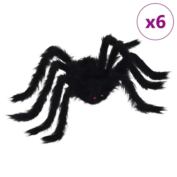 Halloween Spinnen Deko 6er Set, 75cm