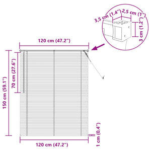 Venetian Jalousie Silber Grau 150x120cm