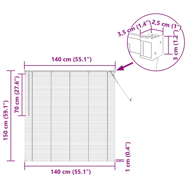 Venetianer Jalousie Silber Grau 150x140cm PVC