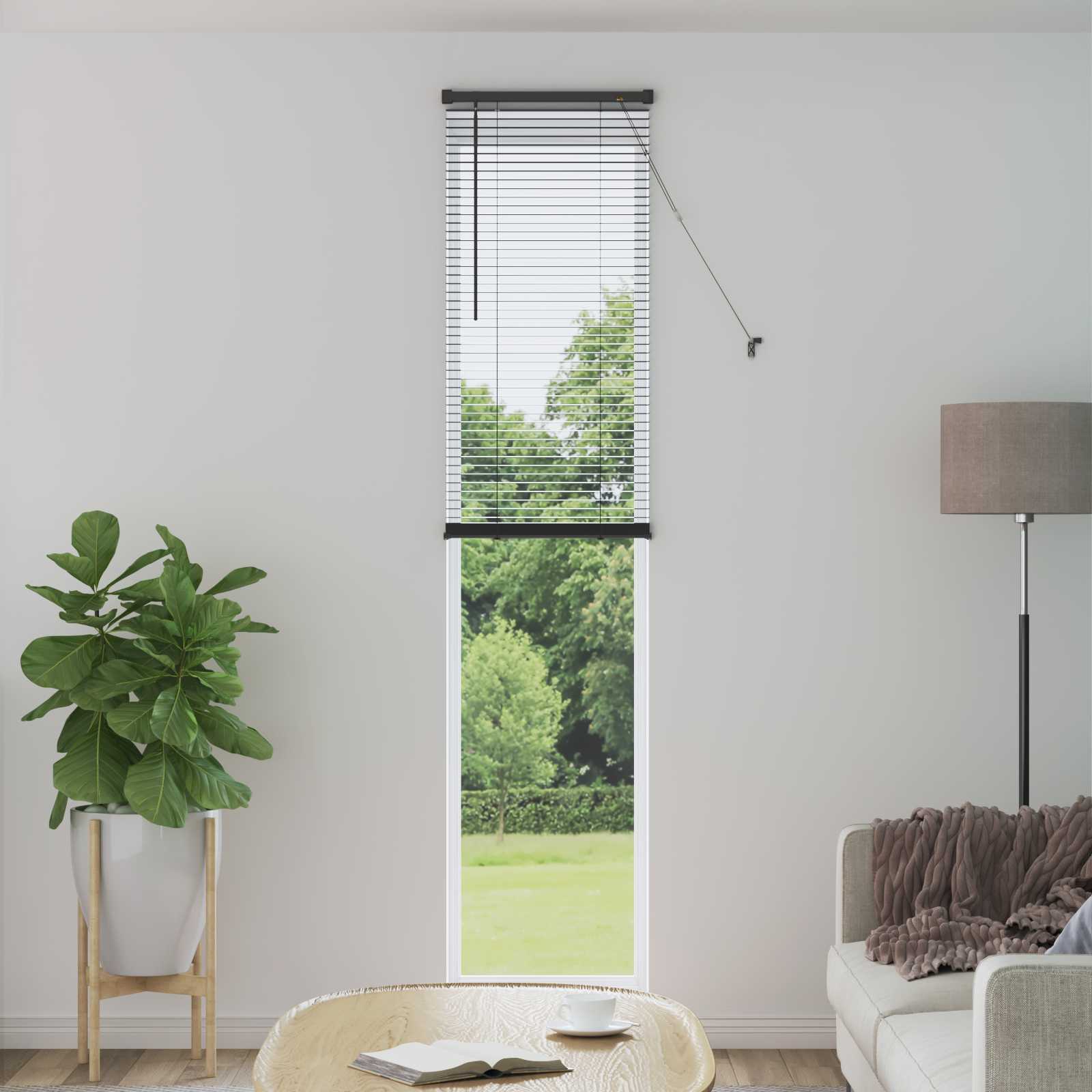 Silbergraue PVC Jalousie 213 x 50 cm