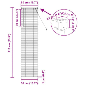 Silbergraue PVC Jalousie 213 x 50 cm