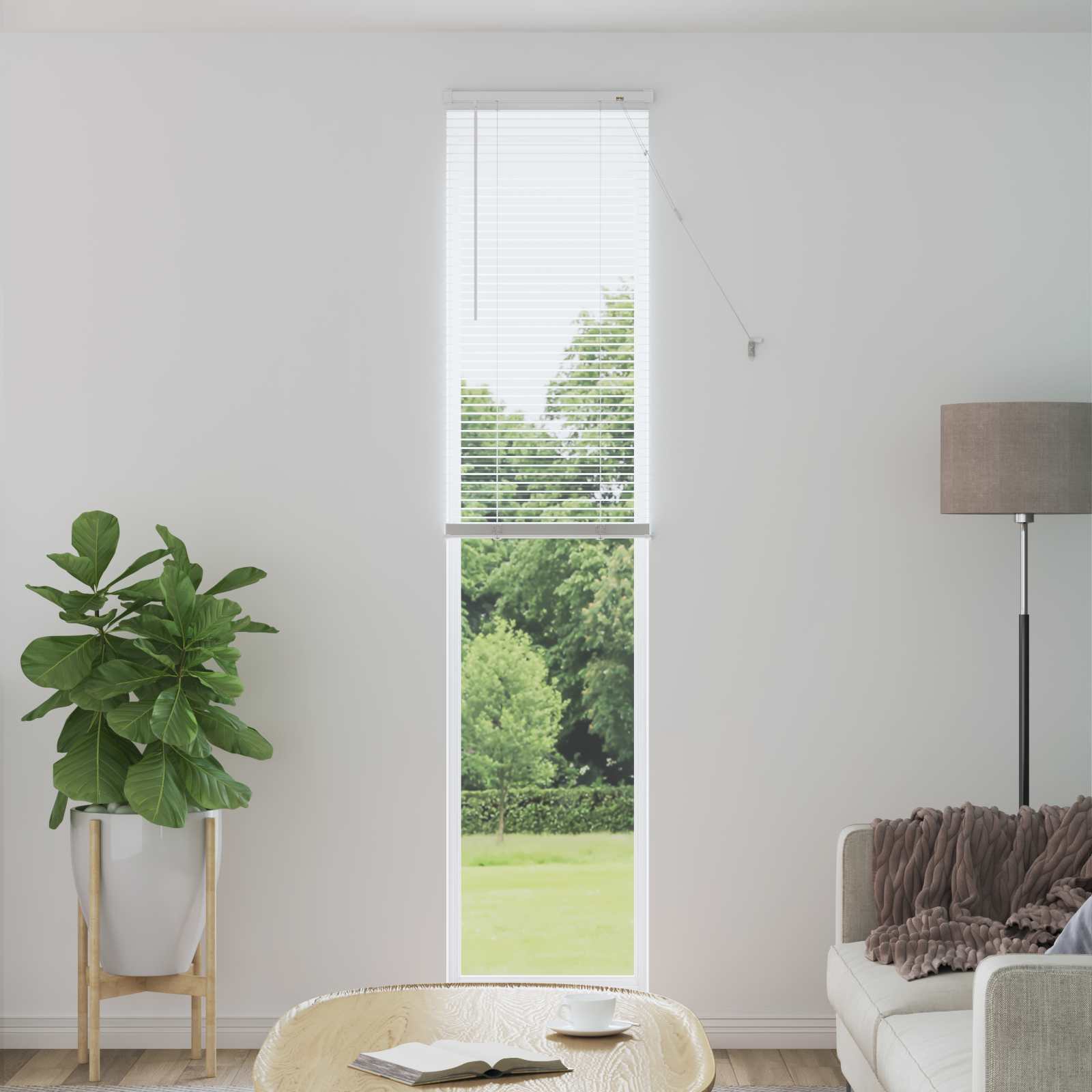 Weiße PVC Jalousie 213 x 40 cm