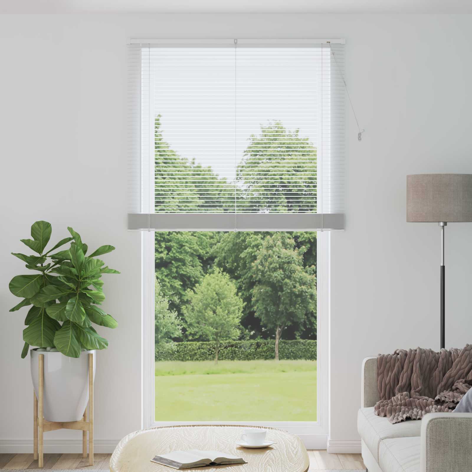 Weiße PVC Jalousie 213 x 120 cm