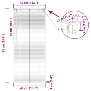 Schwarze PVC Jalousie 150x40cm