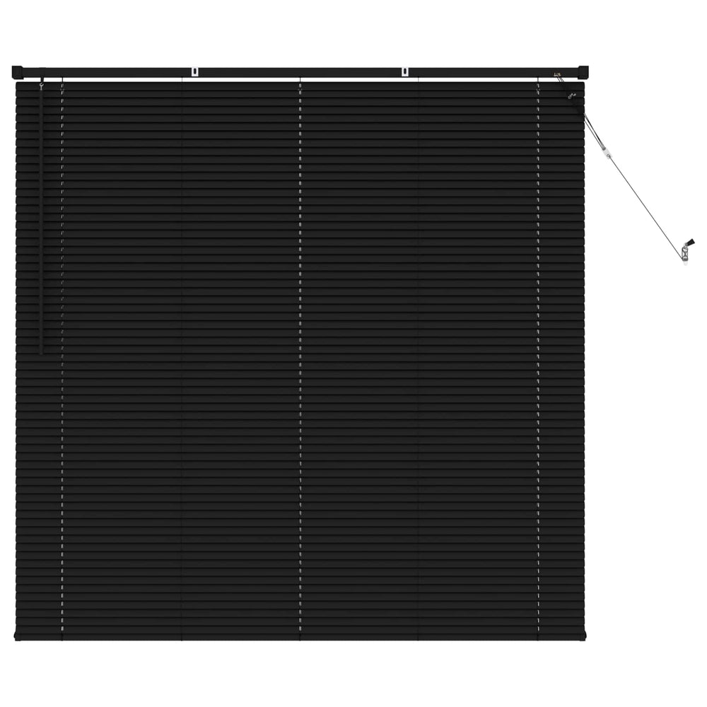 Schwarze PVC Jalousie 150 x 140 cm
