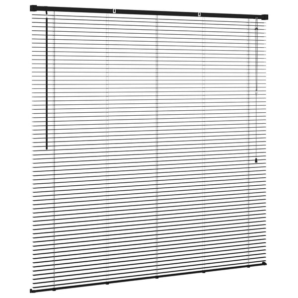 Schwarze PVC Jalousie 150 x 160 cm
