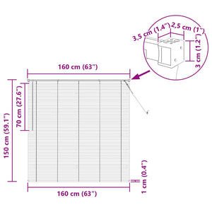 Schwarze PVC Jalousie 150 x 160 cm