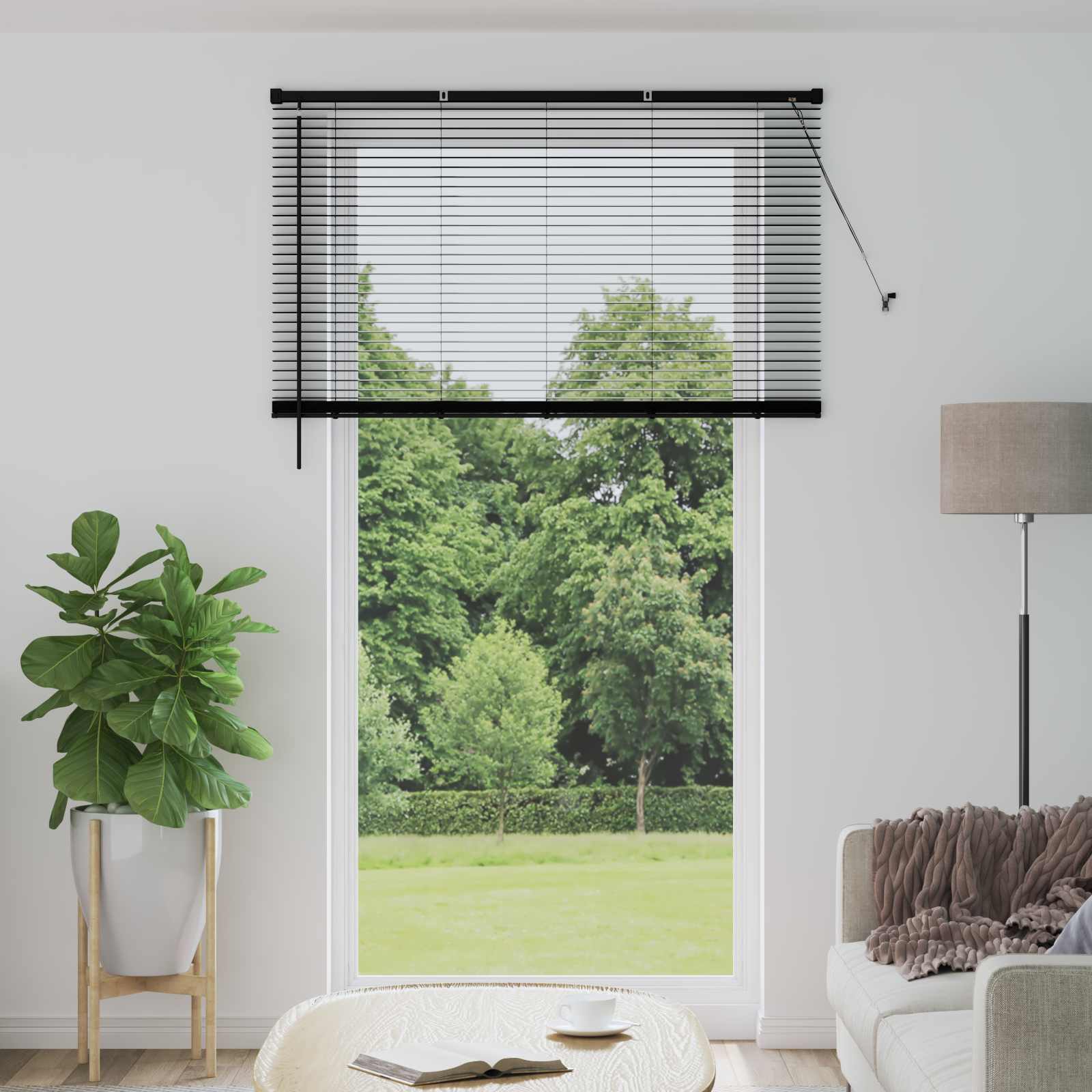 Schwarze PVC Jalousie 213 x 150 cm