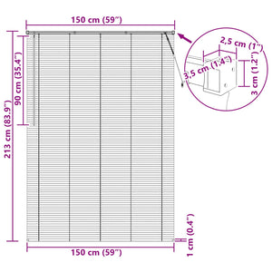 Schwarze PVC Jalousie 213 x 150 cm