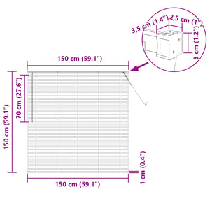 Hellbraune PVC Jalousie mit Muster 150x150 cm