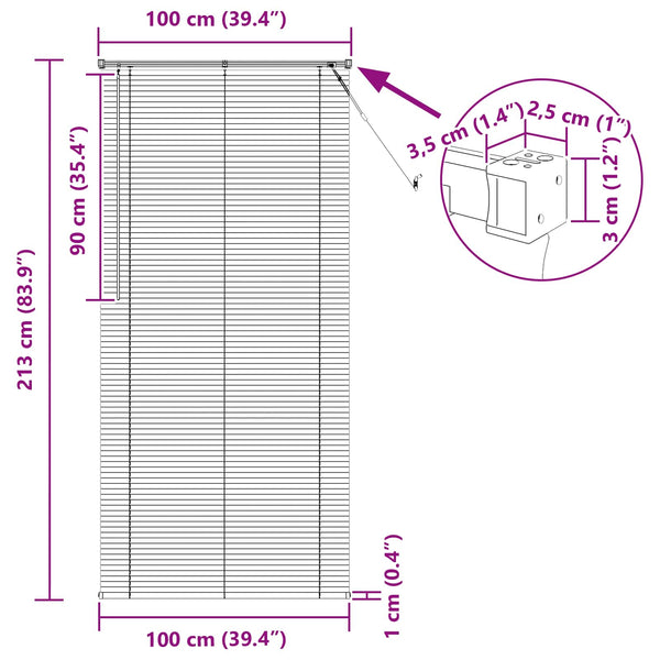 Hellbraune PVC Jalousie 213x100cm