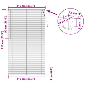 Hellbraune PVC Jalousie 213x110cm