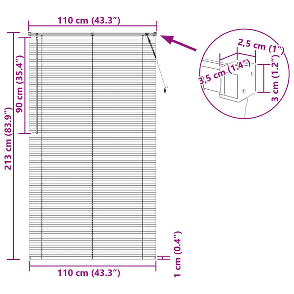 Hellbraune PVC Jalousie 213x110cm