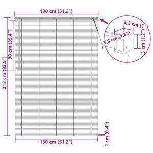 Hellbraune PVC Jalousie 213 x 130 cm
