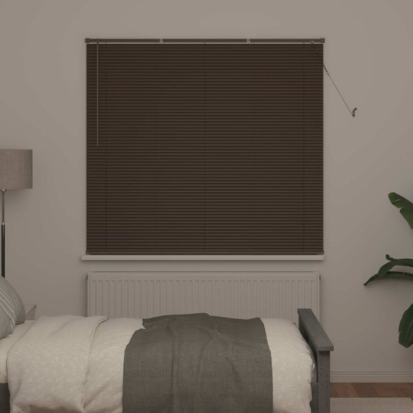 Dunkelbraune PVC Jalousie mit Muster 150x130cm