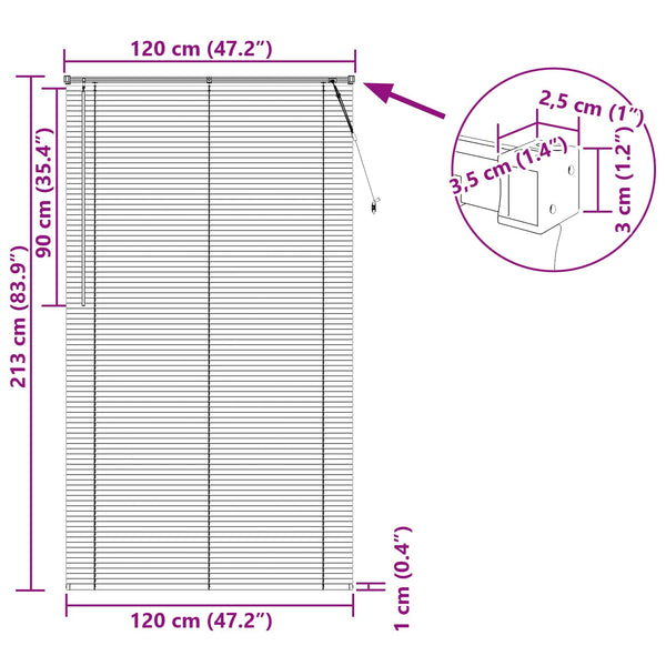 Dunkelbraune PVC Jalousie 213x120cm
