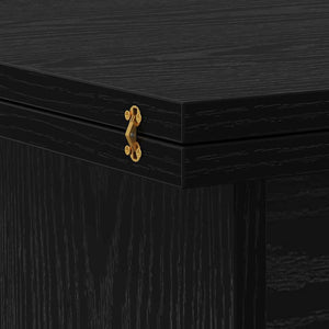 vidaXL Table basse noir aspect chêne 55 x 54,5 x 45 cm bois d'ingénierie