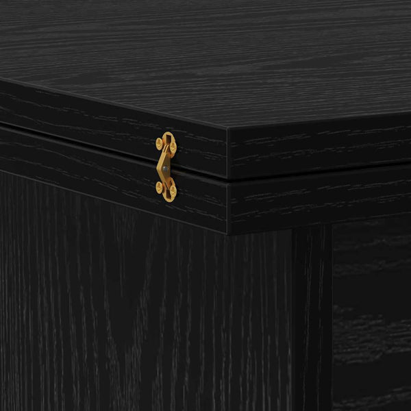 vidaXL Table basse noir aspect chêne 55 x 54,5 x 45 cm bois d'ingénierie