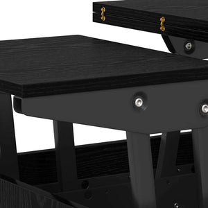 vidaXL Table basse noir aspect chêne 55 x 54,5 x 45 cm bois d'ingénierie