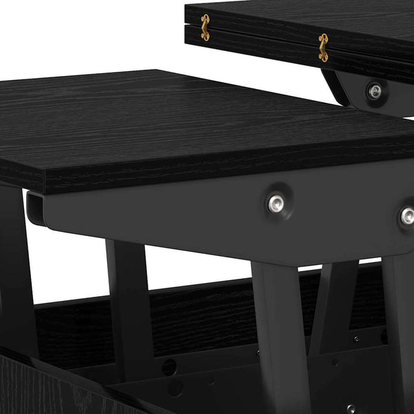 vidaXL Table basse noir aspect chêne 55 x 54,5 x 45 cm bois d'ingénierie