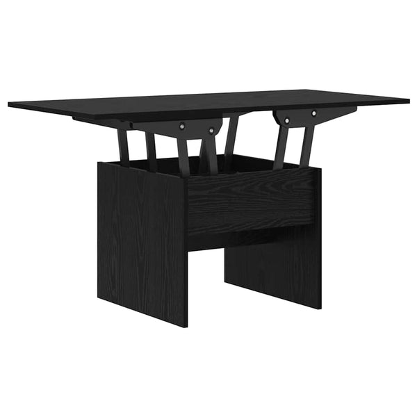vidaXL Table basse noir aspect chêne 55 x 54,5 x 45 cm bois d'ingénierie