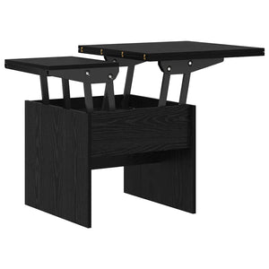 vidaXL Table basse noir aspect chêne 55 x 54,5 x 45 cm bois d'ingénierie