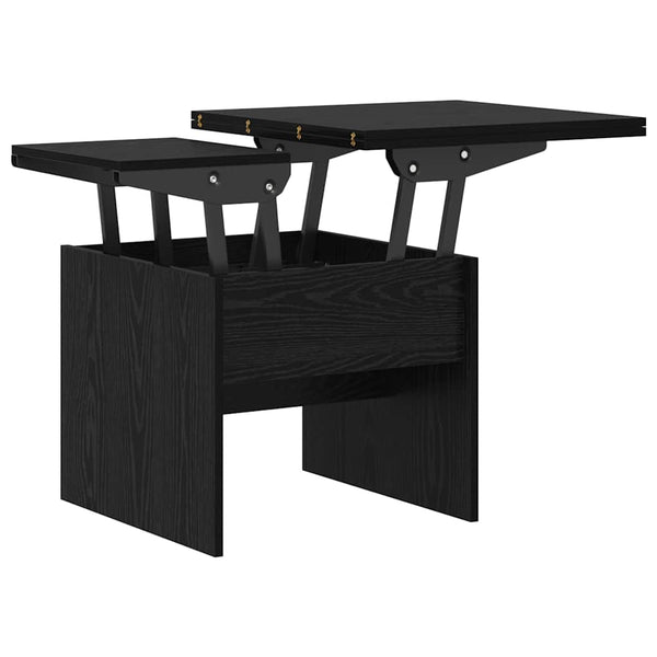 vidaXL Table basse noir aspect chêne 55 x 54,5 x 45 cm bois d'ingénierie