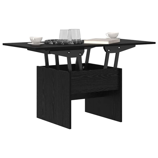 vidaXL Table basse noir aspect chêne 55 x 54,5 x 45 cm bois d'ingénierie