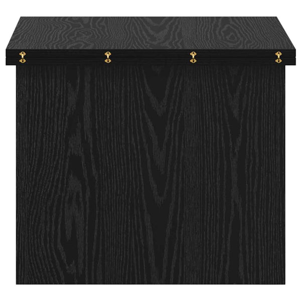 vidaXL Table basse noir aspect chêne 55 x 54,5 x 45 cm bois d'ingénierie