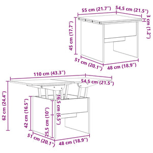 Beton Grau Couchtisch 55x54,5 cm