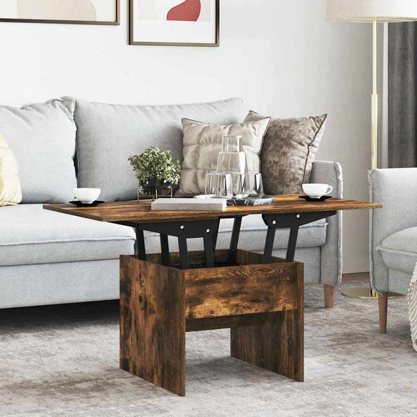 vidaXL Table basse chêne fumé 55 x 54,5 x 45 cm bois d'ingénierie