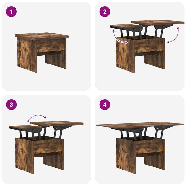 vidaXL Table basse chêne fumé 55 x 54,5 x 45 cm bois d'ingénierie