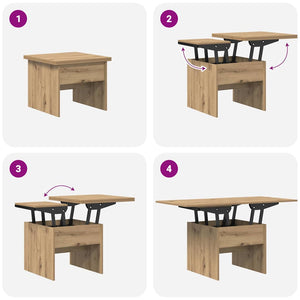 vidaXL Table basse chêne artisan 55 x 54,5 x 45 cm bois d'ingénierie