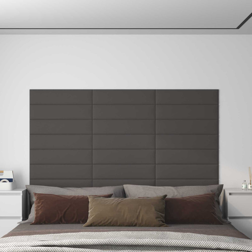 Wandkopfteile Dunkelgrau Stoff 60x15cm 12er Set
