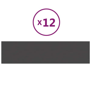 Wandkopfteile Dunkelgrau Stoff 60x15cm 12er Set
