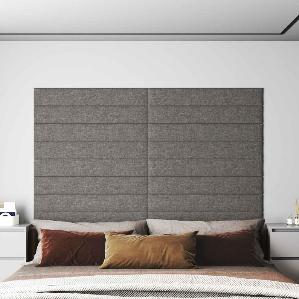 Wandpaneele Kopfteil Hellgrau Stoff 90x15cm, 12er Set