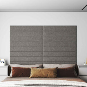 Wandpaneele Kopfteil Hellgrau Stoff 90x15cm, 12er Set