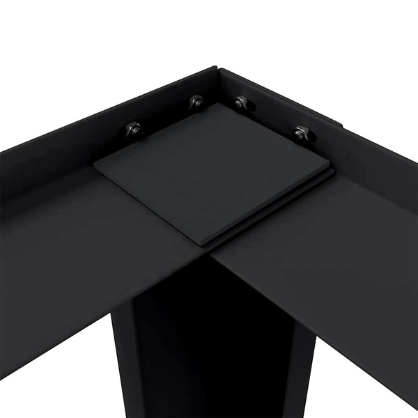Waschmaschinen Podest Stahl Schwarz 2er-Set