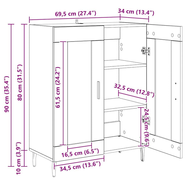Sideboard Altholz 69,5x34x90cm