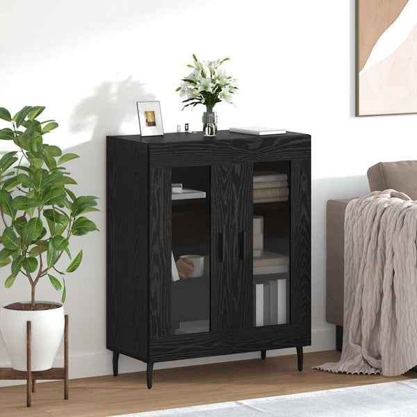 Sideboard Schwarz Eichenoptik 69,5 cm